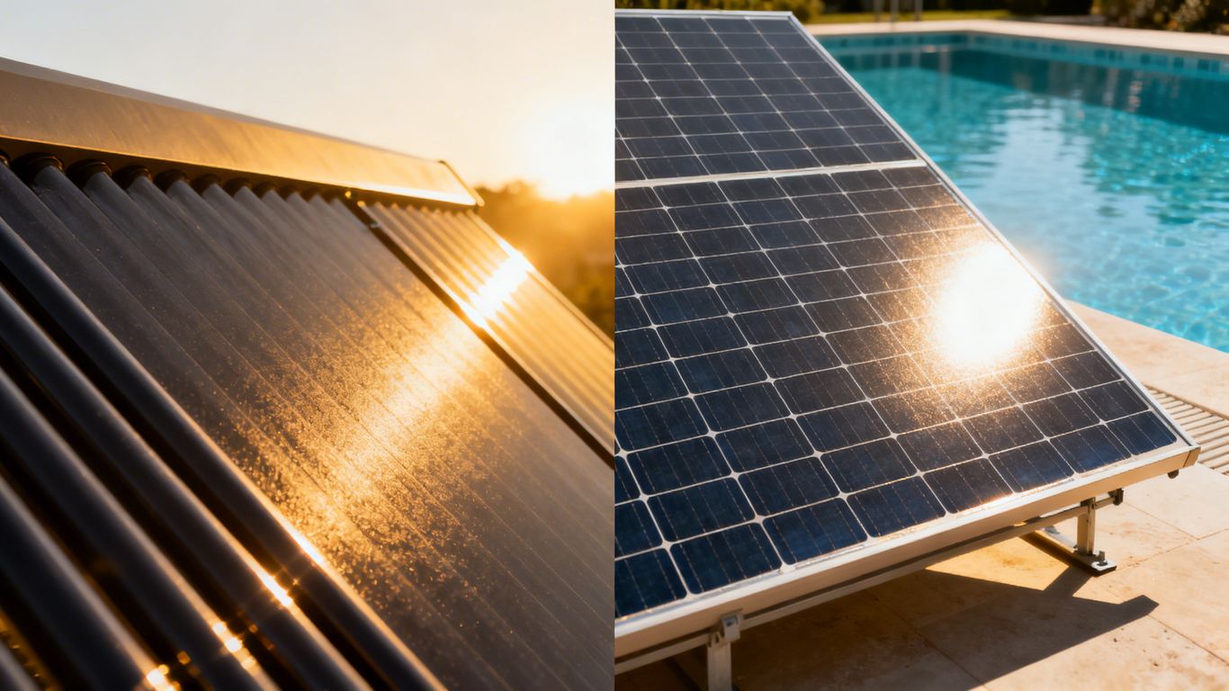 Panneaux solaires thermiques et photovoltaïques pour piscine