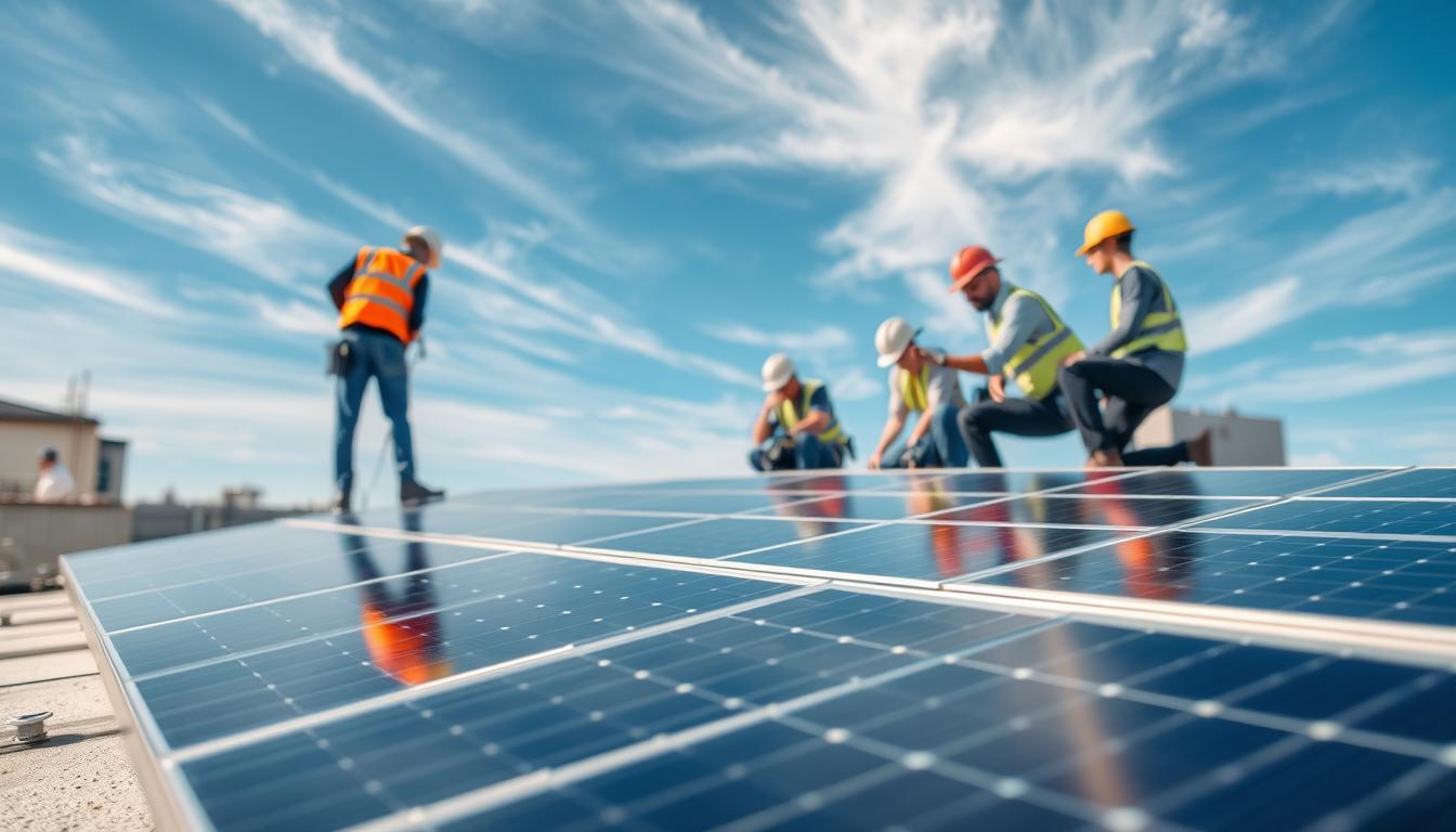 panneau solaire sur toit terrasse