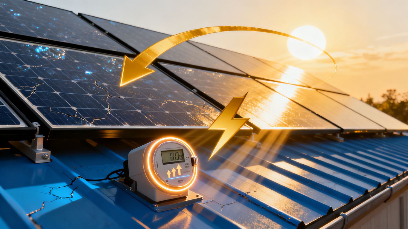 Panneaux solaires convertissant le soleil en énergie.